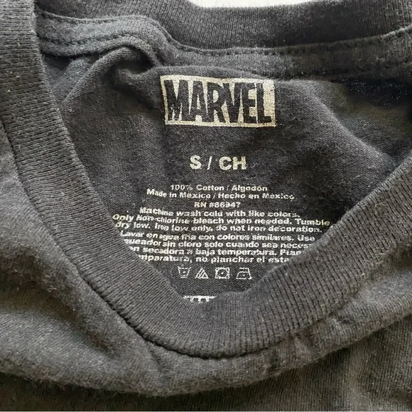 Marvel Heroes Vintage Cropped Black Tee size S - Picture 4 of 5